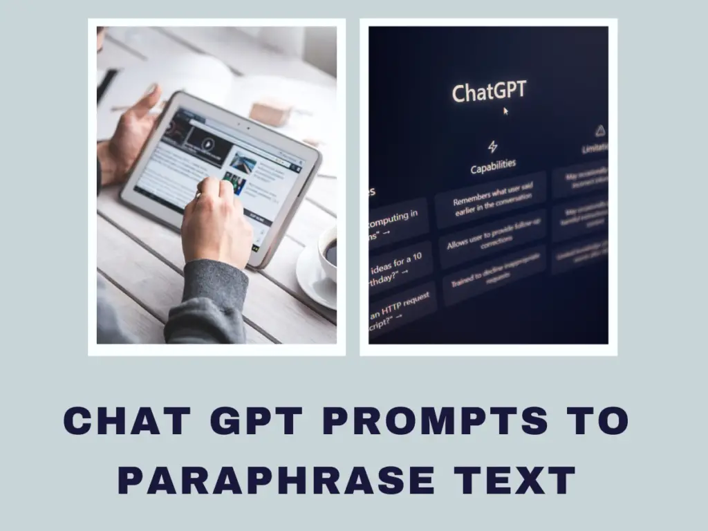 Chat GPT Prompts To Paraphrase Text